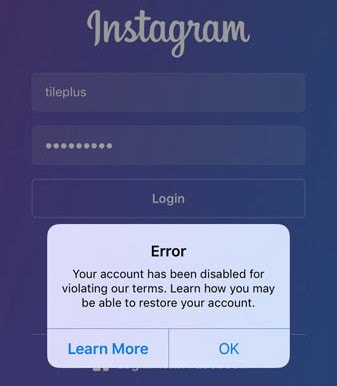 Disabled Instagram Account