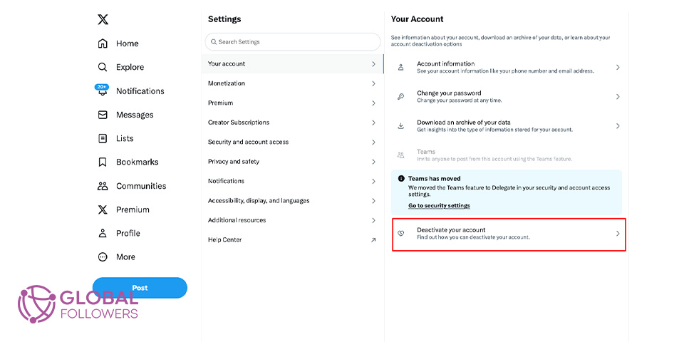 How to Deactivate Twitter (X) on PC 