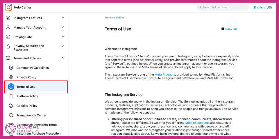 Instagram Terms of Use 